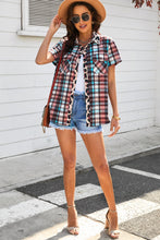 Load image into Gallery viewer, Plaid Pocket Short Sleeve Shirt
