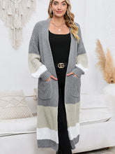 Load image into Gallery viewer, Color Block Long Sleeve Pocketed Cardigan
