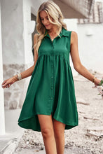 Load image into Gallery viewer, Button Down Collared Sleeveless Dress (4 Colors Available)
