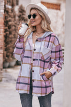 Load image into Gallery viewer, Plaid Dropped Shoulder Hooded Jacket (Available in 5 different colors)
