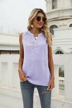 Load image into Gallery viewer, Swiss Dot Notched Neck Tank (9 Colors Available)
