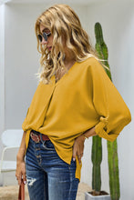 Load image into Gallery viewer, V-Neck Roll-Tab Sleeve Blouse (5 Colors Available)
