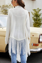 Load image into Gallery viewer, Fringe Hem Open Front Ribbed Trim Cardigan (2 Colors Available)
