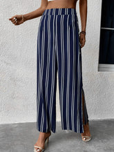 Load image into Gallery viewer, Striped Slit Wide Leg Pants
