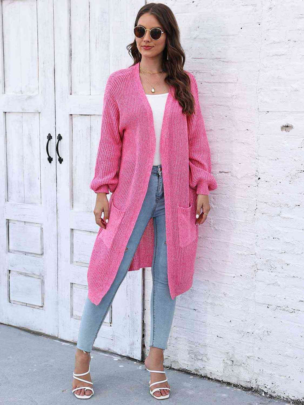 Open Front Longline Cardigan with Pockets (Available in 6 Colors)
