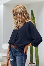Load image into Gallery viewer, V-Neck Roll-Tab Sleeve Blouse (5 Colors Available)
