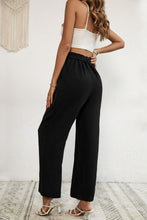 Load image into Gallery viewer, Belted Pleated Waist Wide Leg Pants

