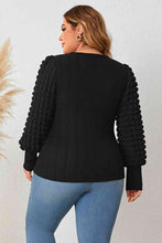 Load image into Gallery viewer, Plus Size Round Neck Lantern Sleeve Blouse
