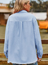 Load image into Gallery viewer, Raw Hem Denim Jacket with Pockets (Available in 4 Colors)
