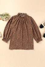 Load image into Gallery viewer, Animal Print Ruffle Collar Flounce Sleeve Blouse (2 Styles Available)
