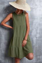Load image into Gallery viewer, Sleeveless Round Neck Tiered Dress (5 Colors Available)
