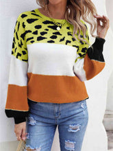 Load image into Gallery viewer, Color Block Round Neck Sweater (4 Styles Available)
