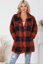 Load image into Gallery viewer, Plaid Button Down Coat with Pockets
