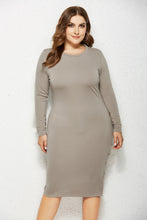 Load image into Gallery viewer, Plus Size Solid Buttoned Wrap Dress

